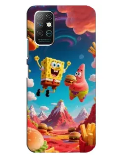 Чехол для Infinix Note 8 с картинкой «Космический фастфуд»