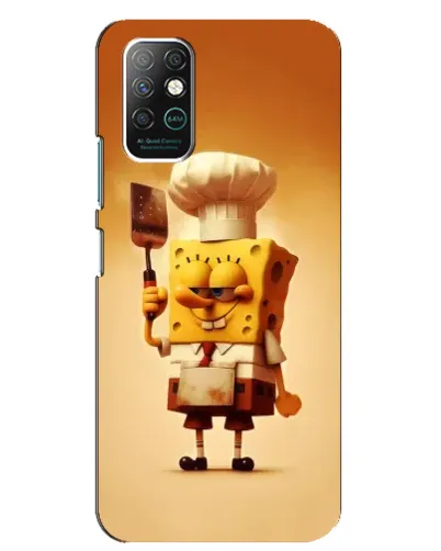 Чехол для Infinix Note 8 с картинкой «Губка Боб повар»