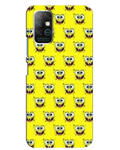 Чехол для Infinix Note 8 с картинкой «Паттерн Губка Боб»