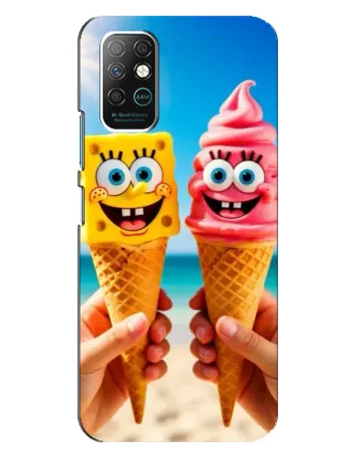 Чехол для Infinix Note 8 с картинкой «Спанч Боб мороженое»