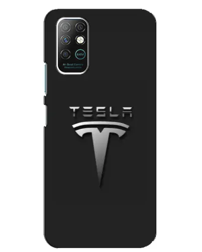 Чехол для Infinix Note 8 с картинкой «Стальной логотип Tesla»