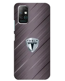 Чехол для Infinix Note 8 с картинкой «Металлическая текстура Tesla»
