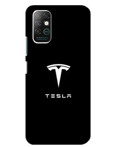 Чехол для Infinix Note 8 с картинкой «Tesla White Logo»