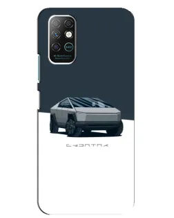 Чехол для Infinix Note 8 с картинкой «Серебристый Cybertruck Tesla»