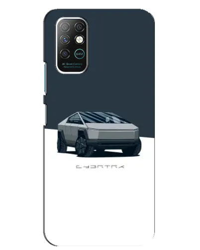 Чехол для Infinix Note 8 с картинкой «Серебристый Cybertruck Tesla»