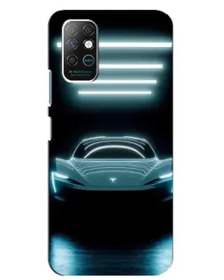 Чехол для Infinix Note 8 с картинкой «Tesla в неоне»