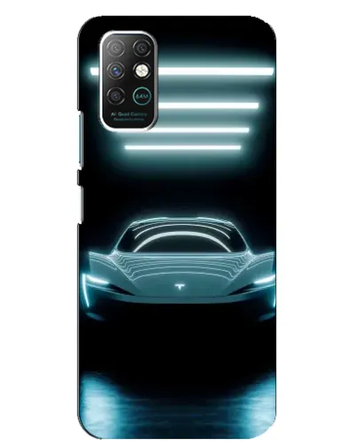 Чехол для Infinix Note 8 с картинкой «Tesla в неоне»