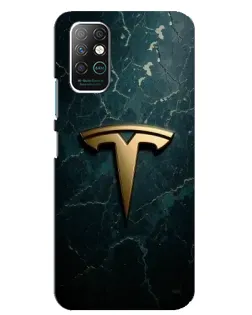 Чехол для Infinix Note 8 с картинкой «Мраморная Tesla Gold»