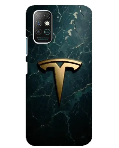 Чехол для Infinix Note 8 с картинкой «Мраморная Tesla Gold»