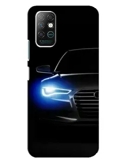 Чехол для Infinix Note 8 с картинкой «Неоновый взгляд Audi»