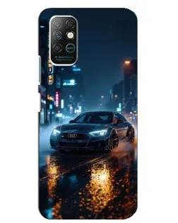 Чехол для Infinix Note 8 с картинкой «Ночной город и Audi»