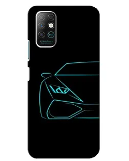 Чохол для Infinix Note 8 з картинкою «Блакитний силует Lamborghini»