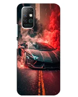 Чохол для Infinix Note 8 з картинкою «Lamborghini червоний дим»