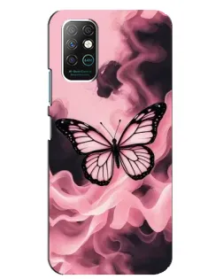 Чехол для Infinix Note 8 с картинкой «Бабочка в дыму»