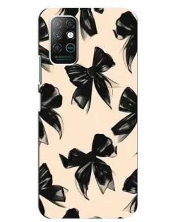 Чехол для Infinix Note 8 с картинкой «Паттерн черные банты»