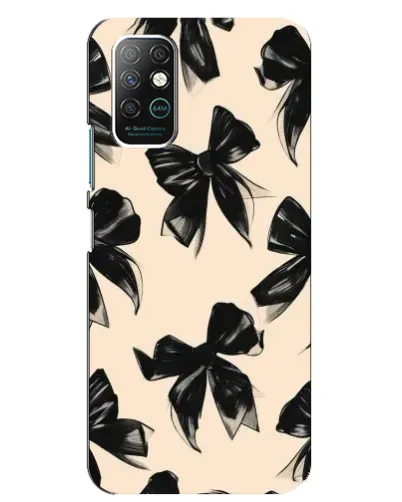 Чехол для Infinix Note 8 с картинкой «Паттерн черные банты»