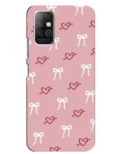 Чехол для Infinix Note 8 с картинкой «Сердца и банты»