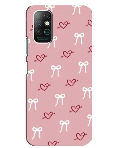 Чехол для Infinix Note 8 с картинкой «Сердца и банты»
