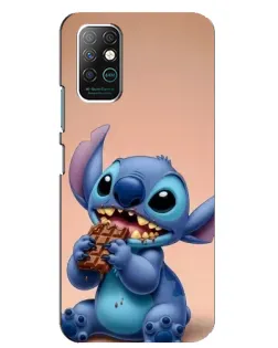 Чехол для Infinix Note 8 с картинкой «Стич ест шоколад»