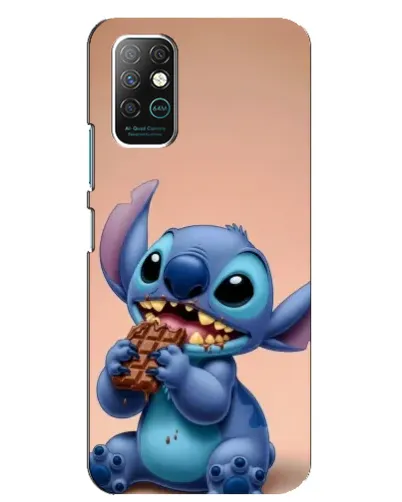 Чехол для Infinix Note 8 с картинкой «Стич ест шоколад»