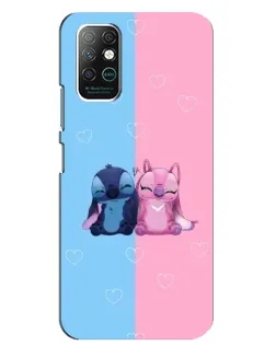 Чехол для Infinix Note 8 с картинкой «Stitch и Angel Love»