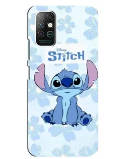 Чехол для Infinix Note 8 с картинкой «Stitch среди цветов»