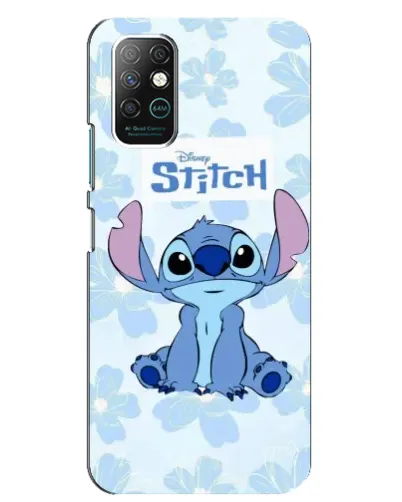 Чехол для Infinix Note 8 с картинкой «Stitch среди цветов»