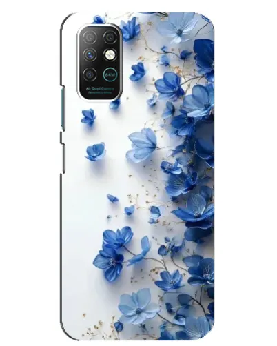 Чехол для Infinix Note 8 с картинкой «Голубой цветочный каскад»