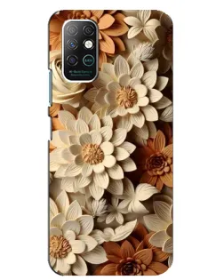 Чехол для Infinix Note 8 с картинкой «Бежевый флористический декор»