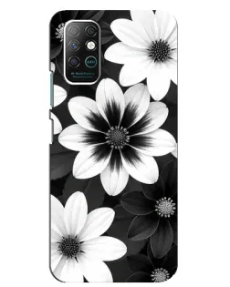 Чехол для Infinix Note 8 с картинкой «Монохромные астры»
