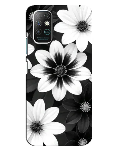 Чехол для Infinix Note 8 с картинкой «Монохромные астры»