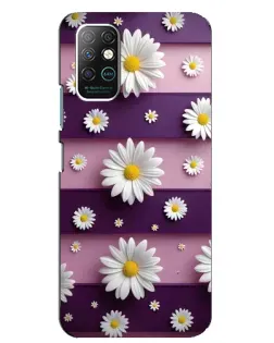 Чехол для Infinix Note 8 с картинкой «Ромашки на фиолетовом»