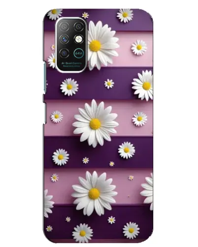 Чехол для Infinix Note 8 с картинкой «Ромашки на фиолетовом»