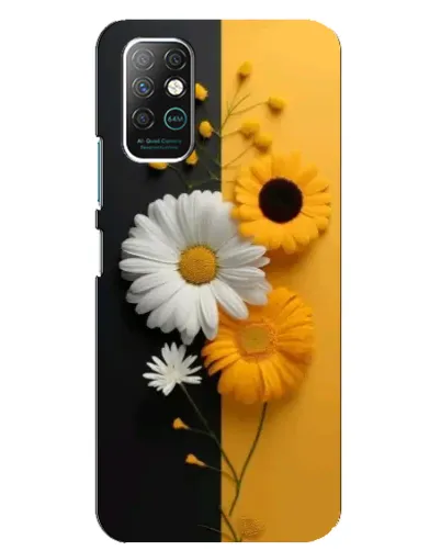 Чехол для Infinix Note 8 с картинкой «Подсолнух и ромашка»