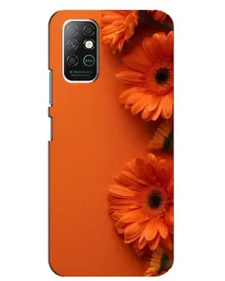 Чехол для Infinix Note 8 с картинкой «Оранжевые герберы»