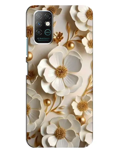 Чехол для Infinix Note 8 с картинкой «Белие бумажние  цвети»