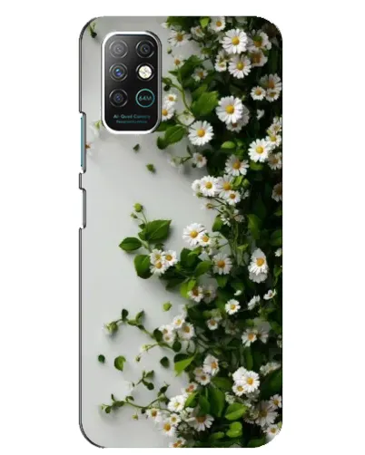 Чехол для Infinix Note 8 с картинкой «Ветка мелких белых цветов»