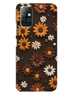 Чехол для Infinix Note 8 с картинкой «Узор из маленьких подсолнухов»