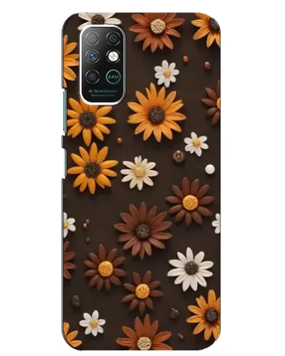 Чехол для Infinix Note 8 с картинкой «Узор из маленьких подсолнухов»