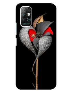 Чехол для Infinix Note 8 с картинкой «Серебряный фантазийный цветок»