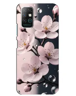 Чехол для Infinix Note 8 с картинкой «Нежная сакура и капли»