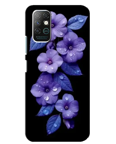 Чехол для Infinix Note 8 с картинкой «Фиолетовые цветы с росою»