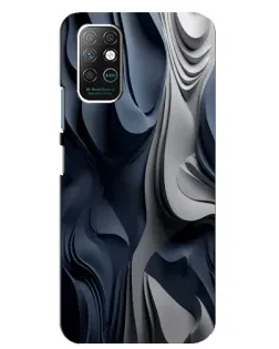 Чехол для Infinix Note 8 с картинкой «Объемные синие складки»