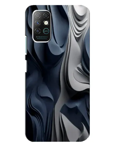 Чехол для Infinix Note 8 с картинкой «Объемные синие складки»