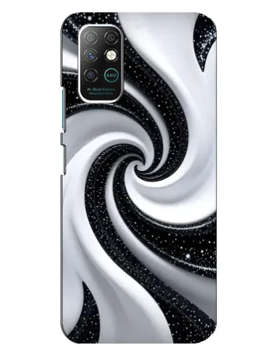 Чехол для Infinix Note 8 с картинкой «Черно-белая спираль»