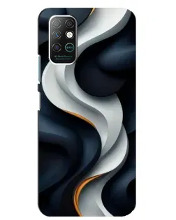 Чехол для Infinix Note 8 с картинкой «Объемные черно-белые ленты»