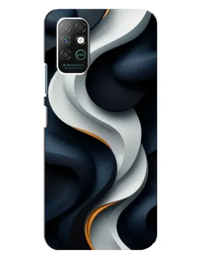 Чехол для Infinix Note 8 с картинкой «Объемные черно-белые ленты»