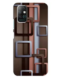 Чехол для Infinix Note 8 с картинкой «Коричневые объемные квадраты»