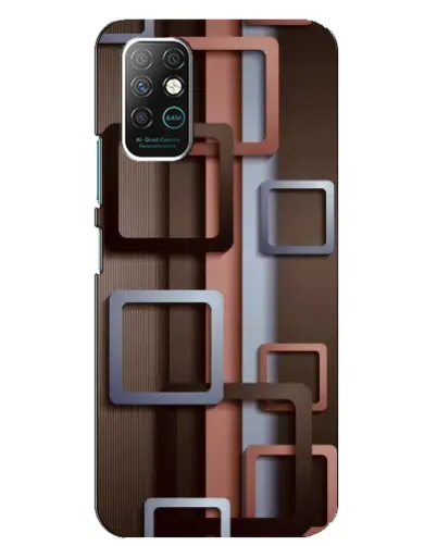 Чехол для Infinix Note 8 с картинкой «Коричневые объемные квадраты»