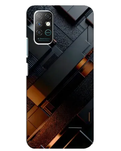 Чехол для Infinix Note 8 с картинкой «Черные геометрические блоки»